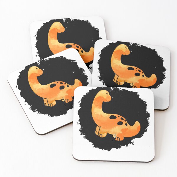 Item preview, Orange Watercolor Brachiosaurus designed and sold by Pint-SizeDesign.