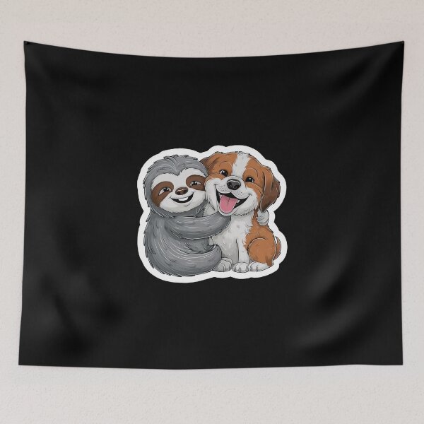 Item preview, Cute Sloth and Dog Friendship for Pug Lover designed and sold by Laugh-Lines.