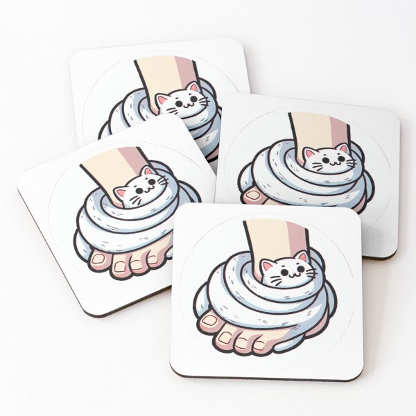 Item preview, Cute Cat Wrapping Around Human Feet designed and sold by Stickers-4-Fun.