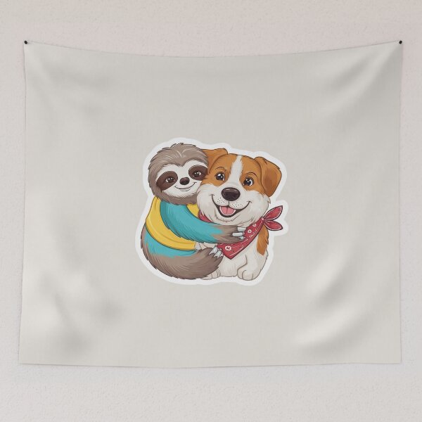 Item preview, Cute Sloth and Dog Friendship for Pug Lover designed and sold by Laugh-Lines.