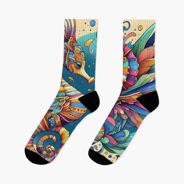 Item preview, Seahorses Egyptian Influence Colorful Graphic Design designed and sold by CattyCornerPOD.