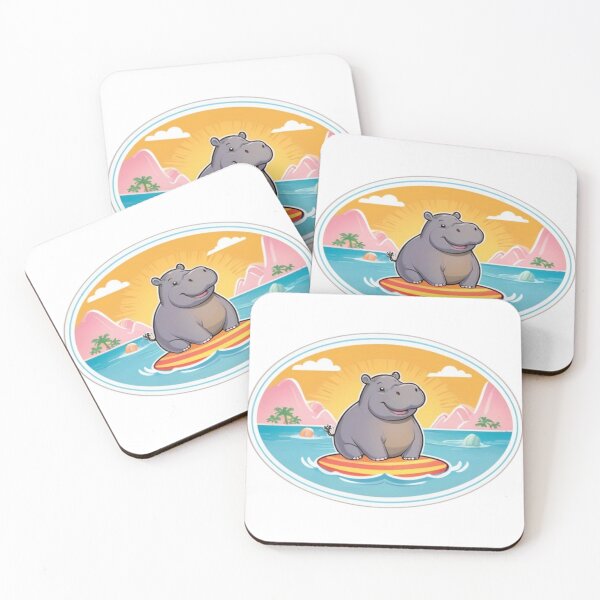 Item preview, Beachside Hippo Bliss designed and sold by NeatThingLover.