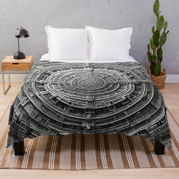 Item preview, Black and White Industrial Mandala with Complex Geometric Pattern designed and sold by MandalasShops.