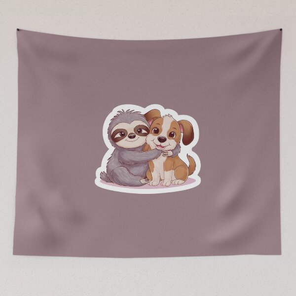 Item preview, Cute Sloth and Dog Friendship for Pug Lover designed and sold by Laugh-Lines.