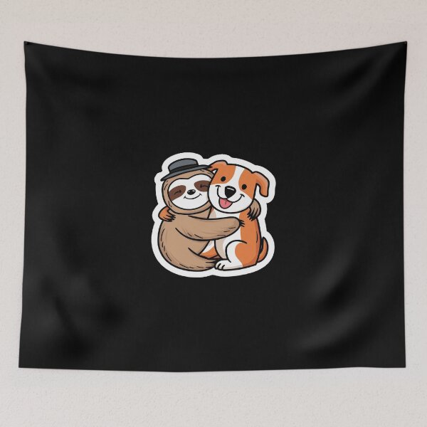 Item preview, Cute Sloth and Dog Friendship for Pug Lover designed and sold by Laugh-Lines.