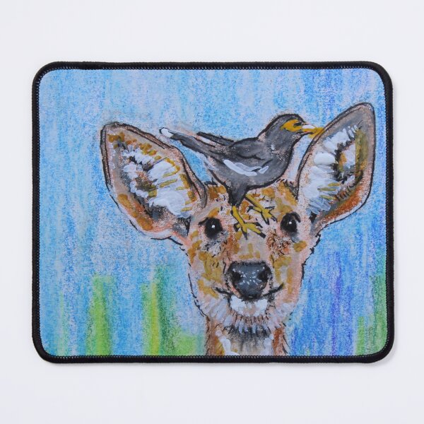 Item preview, Wildlife Art~ Deer with Bird~ designed and sold by rocknpalette.