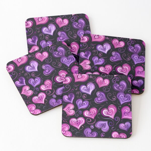 Item preview, Cute Hearts in Pink and Purple designed and sold by mittie101.