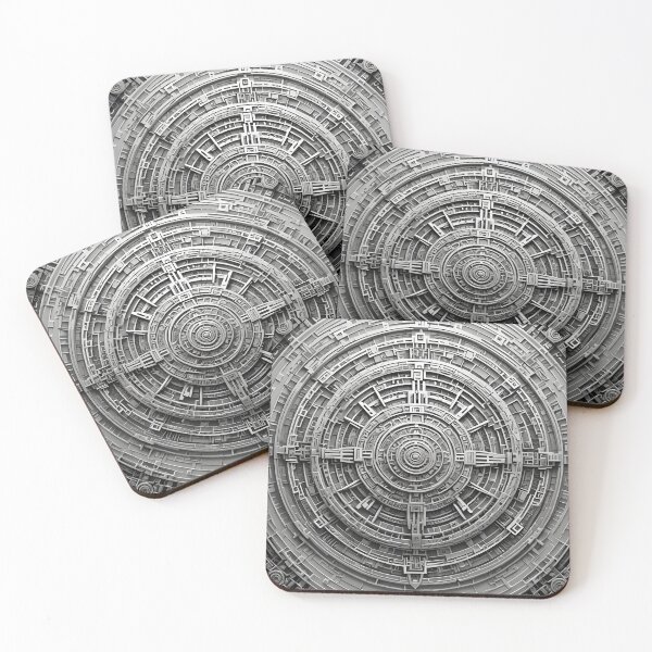 Item preview, Monochromatic Technological Mandala designed and sold by MandalasShops.