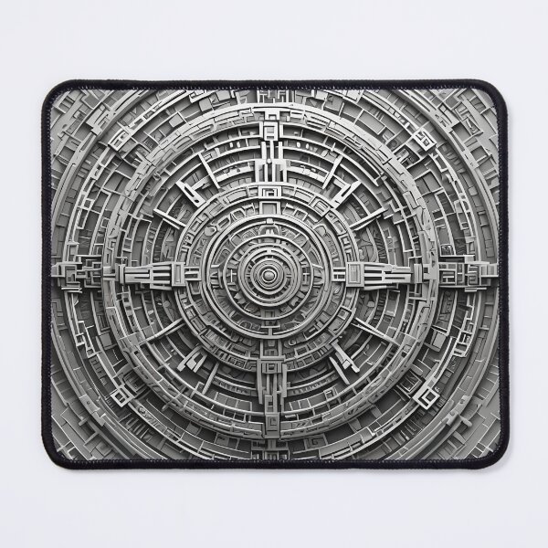 Item preview, Monochromatic Technological Mandala designed and sold by MandalasShops.