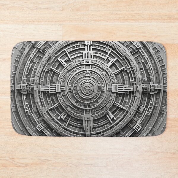 Item preview, Monochromatic Technological Mandala designed and sold by MandalasShops.
