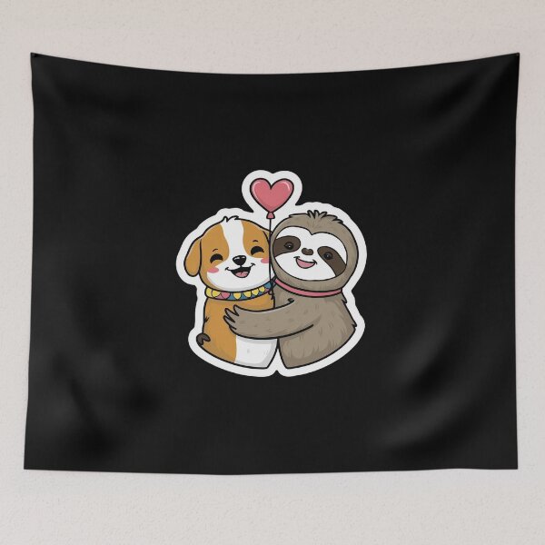 Item preview, Cute Sloth and pug Friendship for Pug Lover designed and sold by Laugh-Lines.