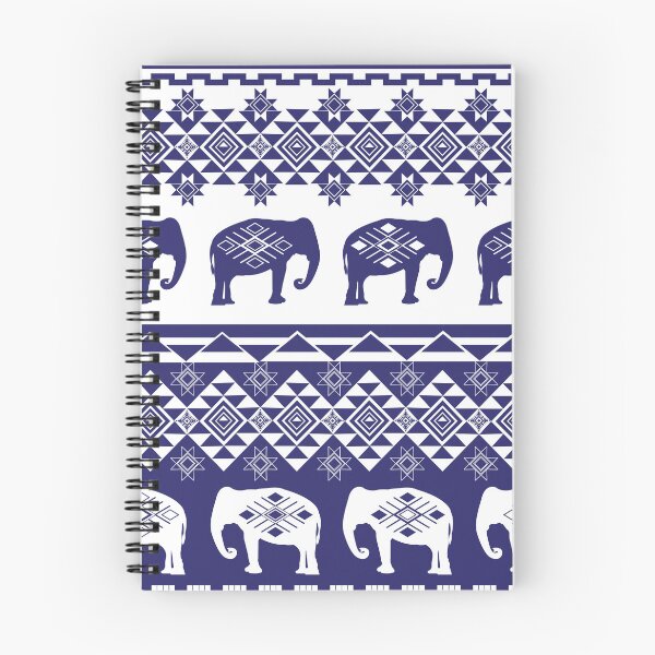 Item preview, Ethnic White blue Thai Elephant Seamless Pattern designed and sold by Alynek-Design.