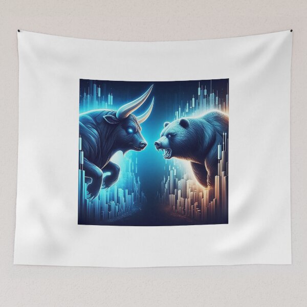 Item preview, Bull vs. Bear stock Market Clash (bullish vs bearish) designed and sold by LeStudioSHB.