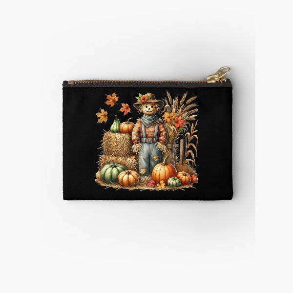 Item preview, Autumn Harvest Scarecrow with Pumpkins and Hay Bales designed and sold by Sasikharn.