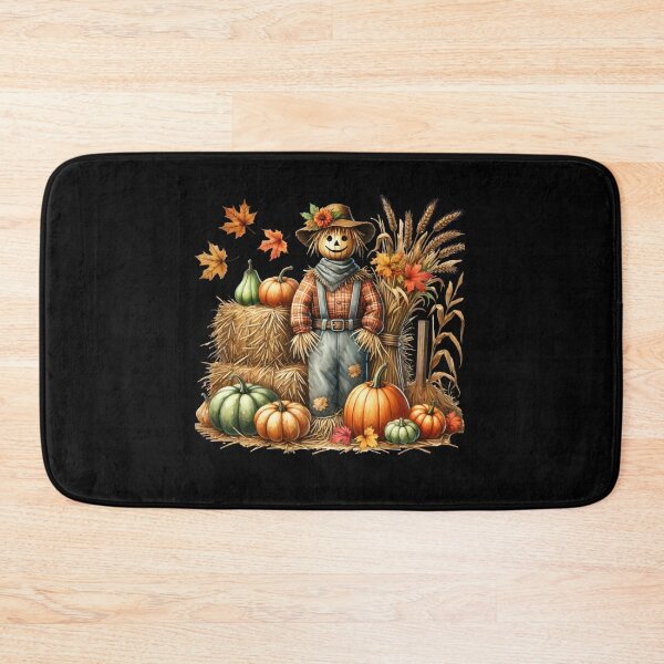 Item preview, Autumn Harvest Scarecrow with Pumpkins and Hay Bales designed and sold by Sasikharn.
