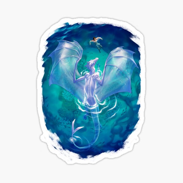 Item preview, A White Dragon swimming in a tropical reef designed and sold by MHudsonArtist.
