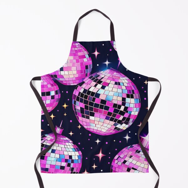 Item preview, Abstract Cosmic Hot Pink Disco Ball Pattern on Black Starry Background for Whimsical Decor designed and sold by kathrynchill.