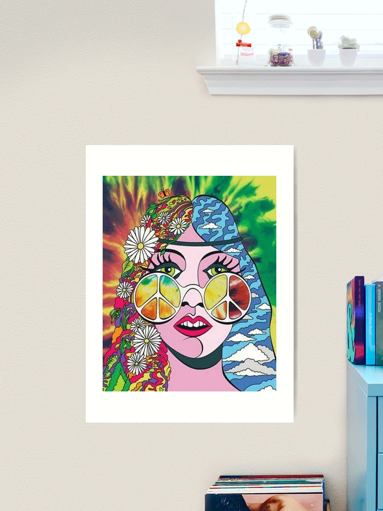 70s hippy love peace art