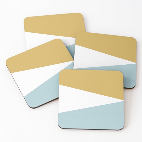 Item preview, DUCK EGG BLUE, GOLD and WHITE GEOMETRIC DESIGN PRINT designed and sold by RachelMacht.
