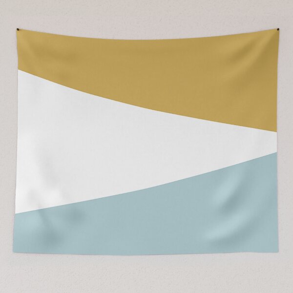 Item preview, DUCK EGG BLUE, GOLD and WHITE GEOMETRIC DESIGN PRINT designed and sold by RachelMacht.