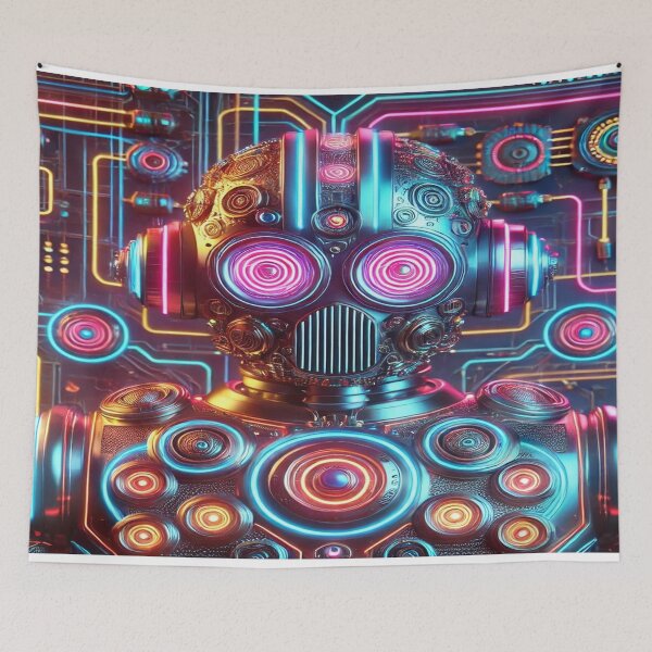 Item preview, Neon Lit Retro Robot designed and sold by Genady.