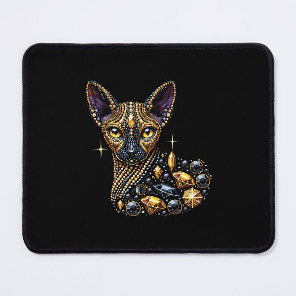 Item preview, Regal Sphynx Cat Adorned in Sparkling Jewels - Luxurious Feline Elegance Art designed and sold by Nibble & Doodle.