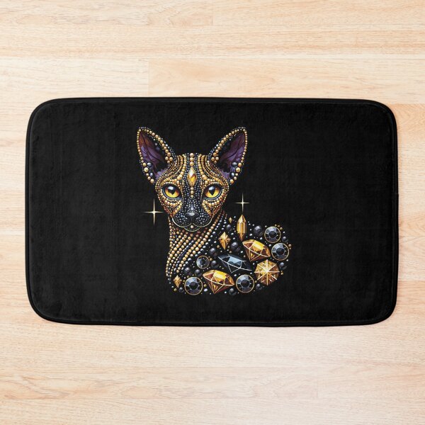 Item preview, Regal Sphynx Cat Adorned in Sparkling Jewels - Luxurious Feline Elegance Art designed and sold by Nibble & Doodle.