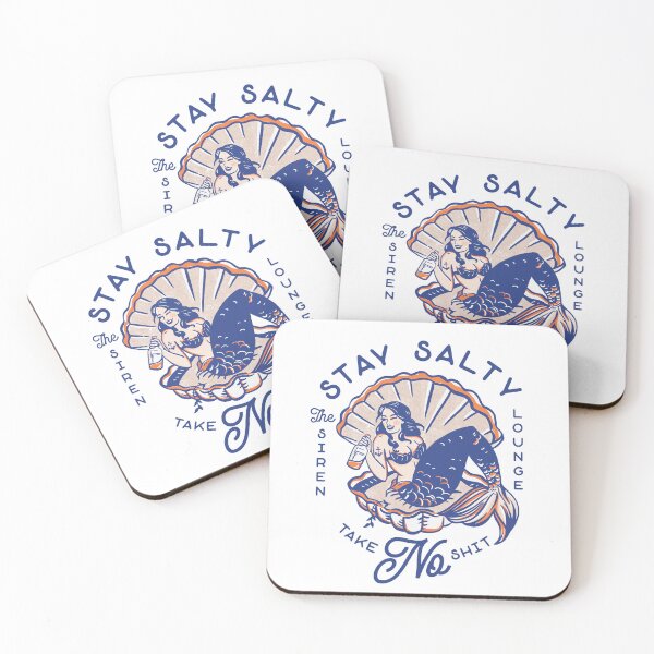 Item preview, The Siren Lounge: Stay Salty & Take No Shit. Cool Vintage Pinup Mermaid Travel Art designed and sold by The Whiskey Ginger Design Shop.