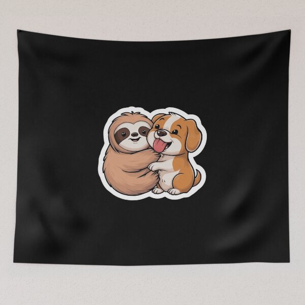 Item preview, Cute Sloth and Dog Friendship for Pug Lover designed and sold by Laugh-Lines.