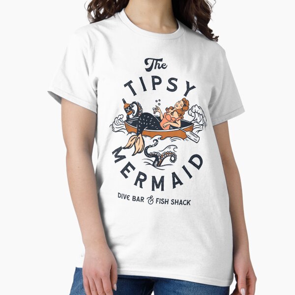 Vista previa del artículo con la obra «The Tipsy Mermaid Dive Bar y Fish Shack. Arte vintage de chica pinup», diseñado y vendido por The Whiskey Ginger Design Shop.