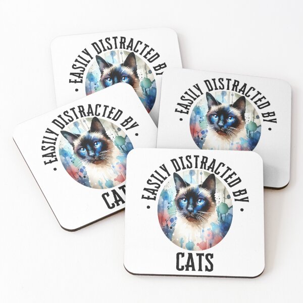 Item preview, Easily Distracted By Cats | Cute Siamese Cat designed and sold by Chic-Fun.