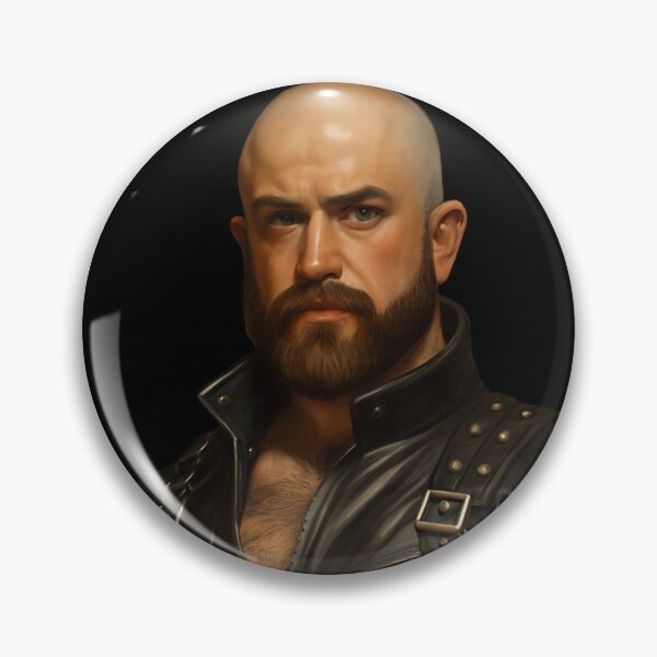 Item preview, Leather Daddy Oil Painting Very Handsome Gay Bear Man designed and sold by bearslover.