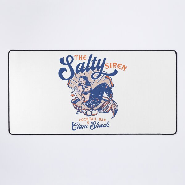 Item preview, The Salty Siren Cocktail Bar & Clam Shack. Cute Retro Mermaid Travel Art designed and sold by The Whiskey Ginger Design Shop.