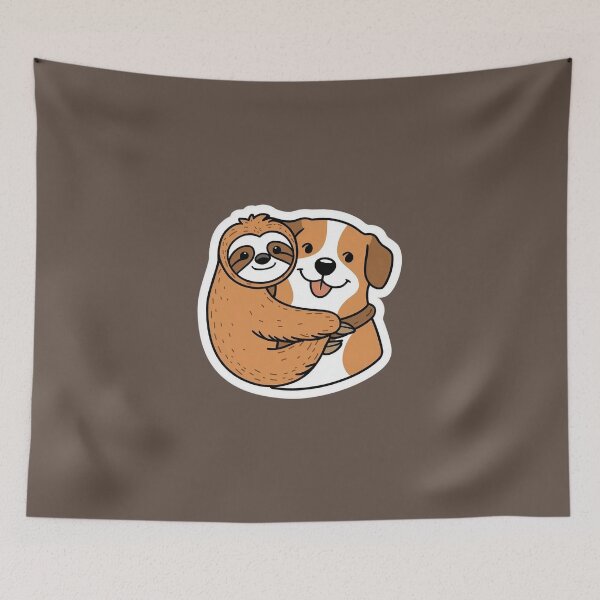 Item preview, Cute Sloth and Dog Friendship for Pug Lover designed and sold by Laugh-Lines.