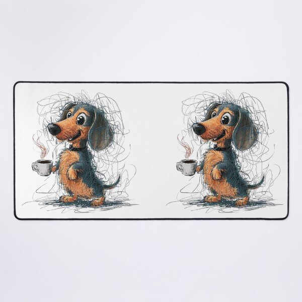 Item preview, Charming Dachshund Puppy: Coffee Cup Whimsical Sketch designed and sold by SellingWSarah17.