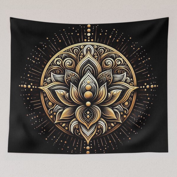 Item preview, Ayurveda Lotus Beautiful Golden Logo designed and sold by Simplybe1.