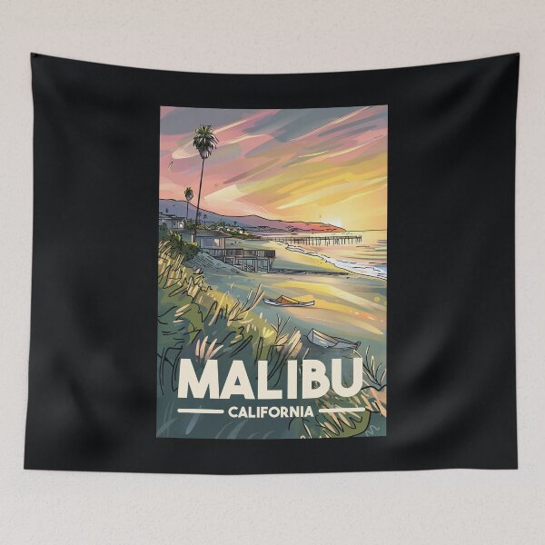 Item preview, A Vintage Travel Illustration of Malibu - California  designed and sold by GoodOldVintage.