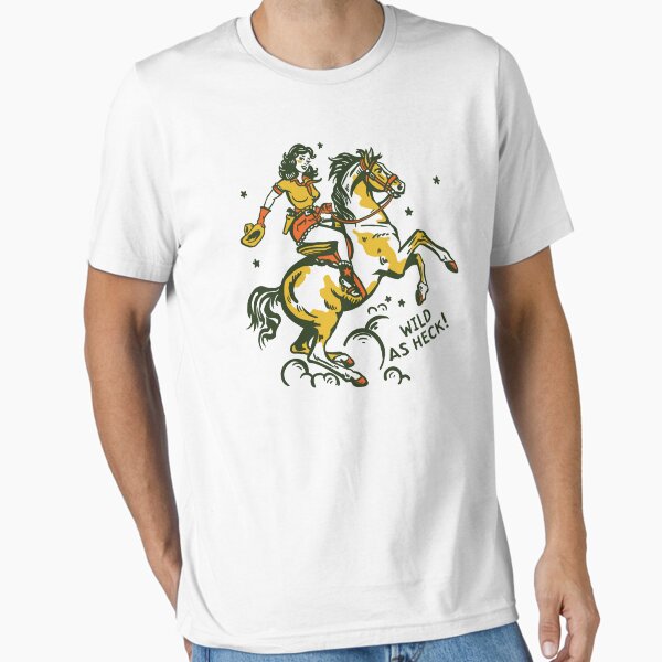 Aperçu de l'œuvre Conception de cow-girl illustrée à la main « Wild As Heck », style #2 créée et vendue par The Whiskey Ginger Design Shop.