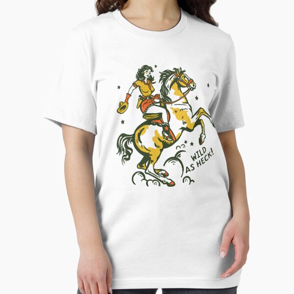 Aperçu de l'œuvre Conception de cow-girl illustrée à la main « Wild As Heck », style #2 créée et vendue par The Whiskey Ginger Design Shop.