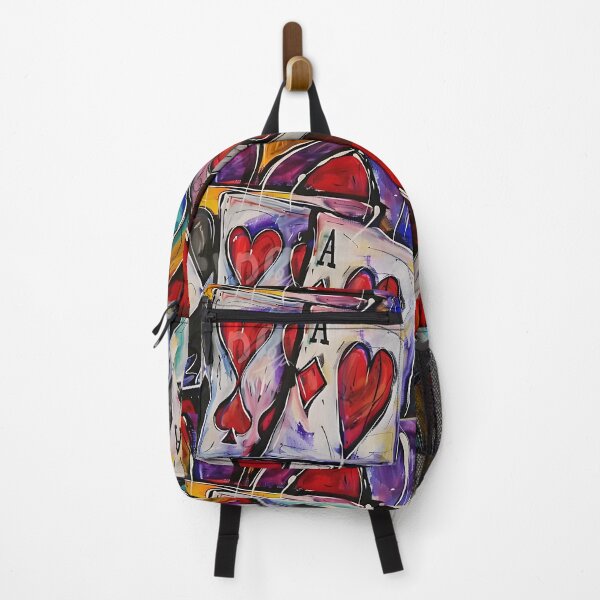 Item preview, Vibrant Abstract Composition of Playing Cards - Dynamic Full House with Hearts and Spades designed and sold by OlfactoART Studio.