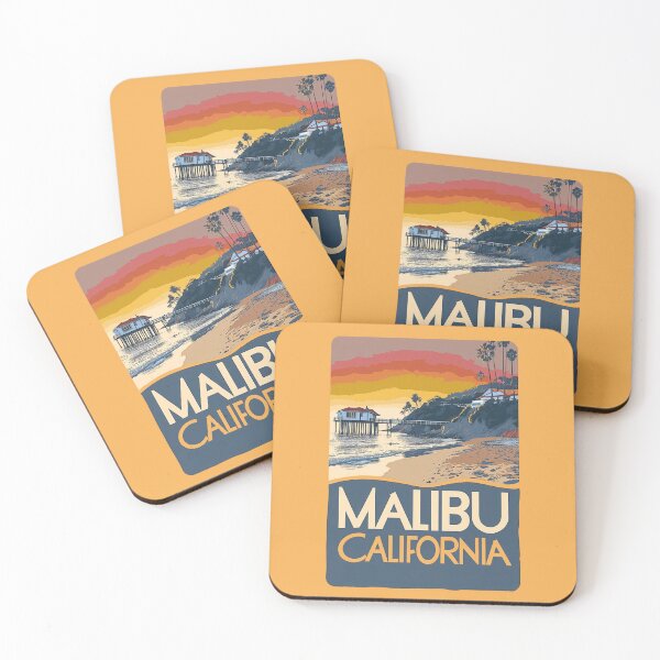 Item preview, A Vintage Travel Illustration of Malibu - California  designed and sold by GoodOldVintage.