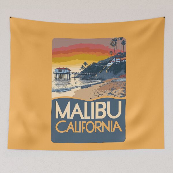 Item preview, A Vintage Travel Illustration of Malibu - California  designed and sold by GoodOldVintage.