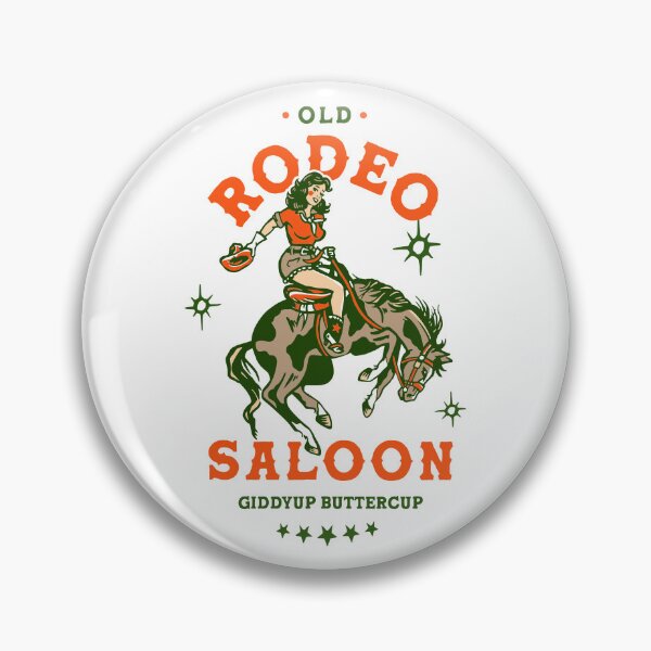 Item preview, Old Rodeo Saloon: Giddyup Buttercup. Vintage Cowgirl Pinup designed and sold by The Whiskey Ginger Design Shop.