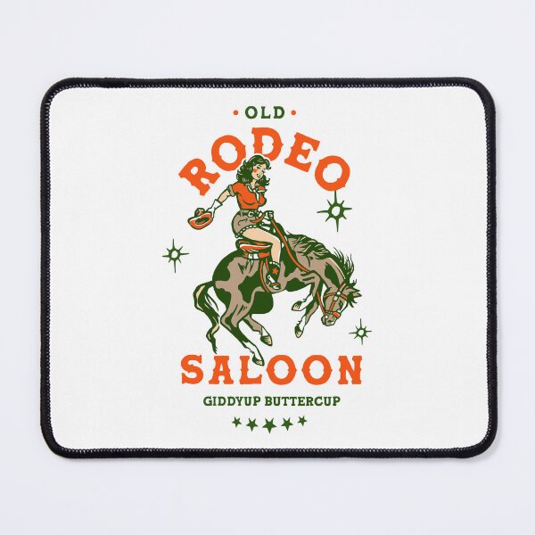 Item preview, Old Rodeo Saloon: Giddyup Buttercup. Vintage Cowgirl Pinup designed and sold by The Whiskey Ginger Design Shop.