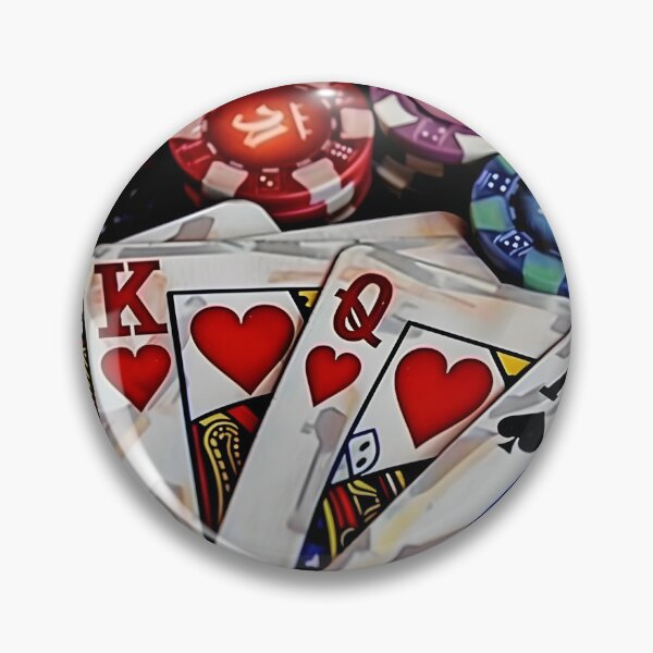 Item preview, Fan of Playing Cards with Queens and Kings - Colorful Poker Chips Suggesting Lively Casino or Home Poker designed and sold by OlfactoART Studio.