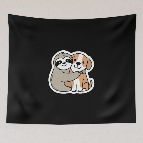 Item preview, Cute Sloth and Dog Friendship for Pug Lover designed and sold by Laugh-Lines.