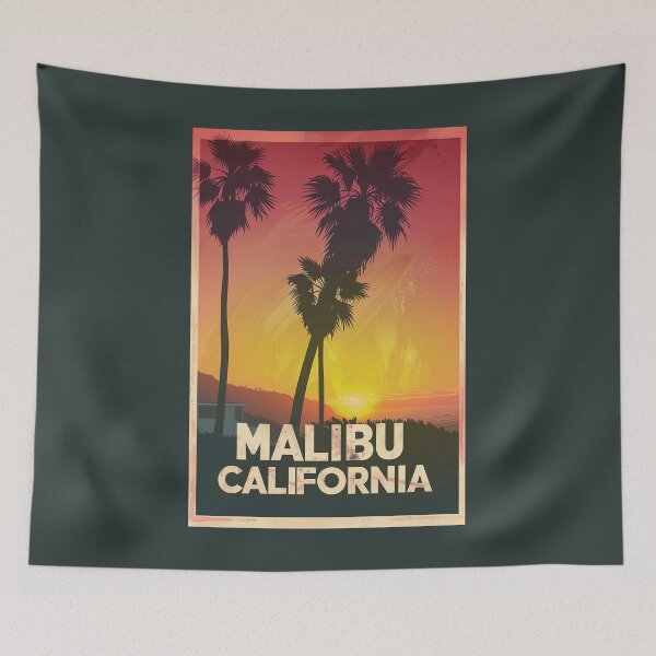 Item preview, A Vintage Travel Illustration of Malibu - California  designed and sold by GoodOldVintage.