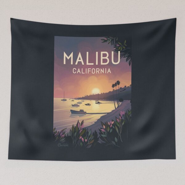 Item preview, A Vintage Travel Illustration of Malibu - California  designed and sold by GoodOldVintage.