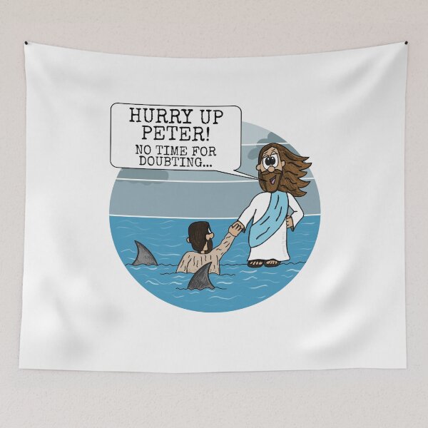 Item preview, Jesus Walking On Water, Matthew 14, Christian Funny designed and sold by doodlerob.