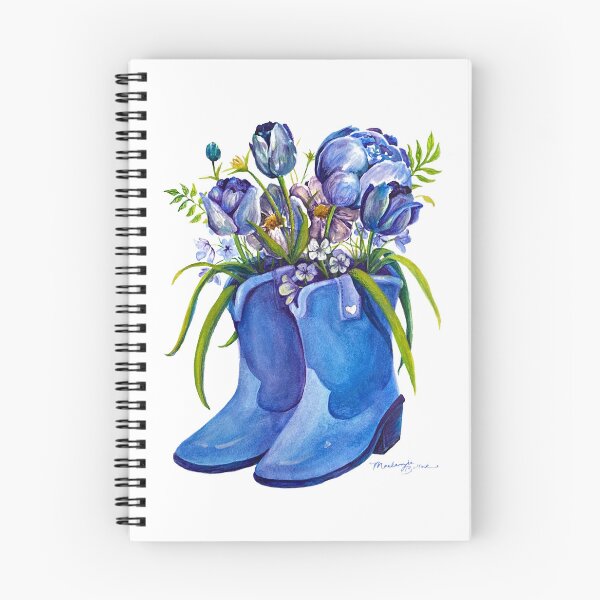 Item preview, blue cowboy boot floral bouquet  designed and sold by mackbartistry.